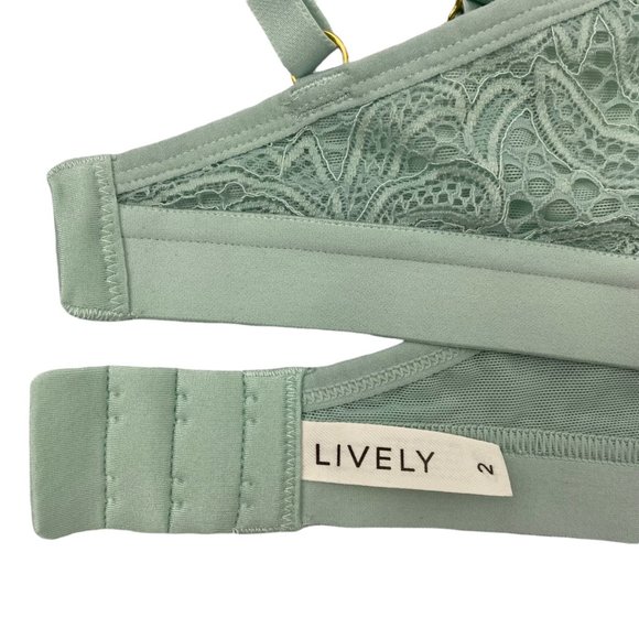 LIVELY The Palm Lace Busty Bralette Seafoam Green Size 2: 34DDD 36D 36DD 36DDD - Picture 7 of 8